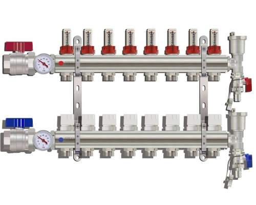 Коллекторная группа Tim (KA008) 1" ВР, 8 отводов 3/4"