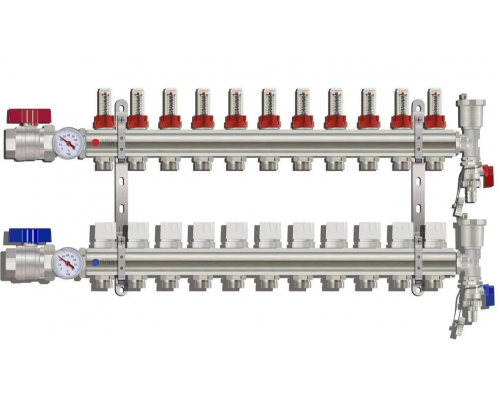 Коллекторная группа Tim (KA011) 1" ВР, 11 отводов 3/4"