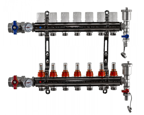 Коллекторная группа Tim (KA007) 1" ВР, 7 отводов 3/4"
